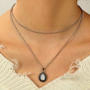 Moon Stone Layered Necklace